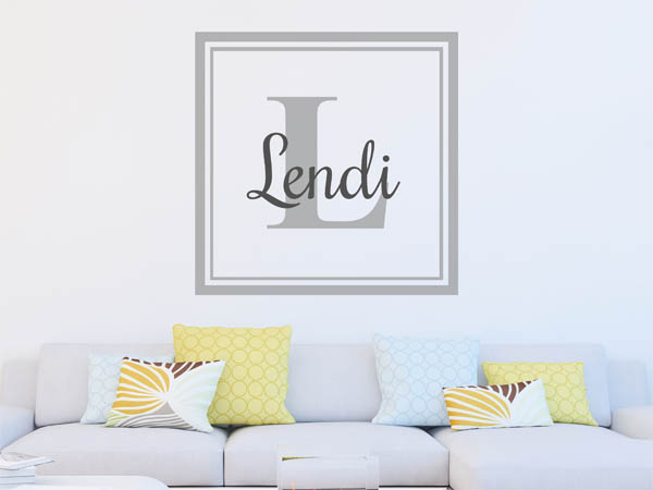 Wandtattoo Lendi als eckiges Monogramm