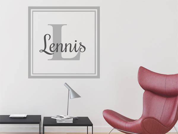 Wandtattoo Lennis als eckiges Monogramm