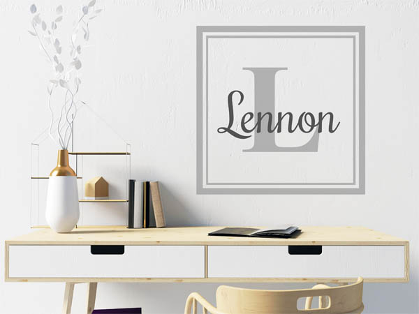 Wandtattoo Lennon als eckiges Monogramm
