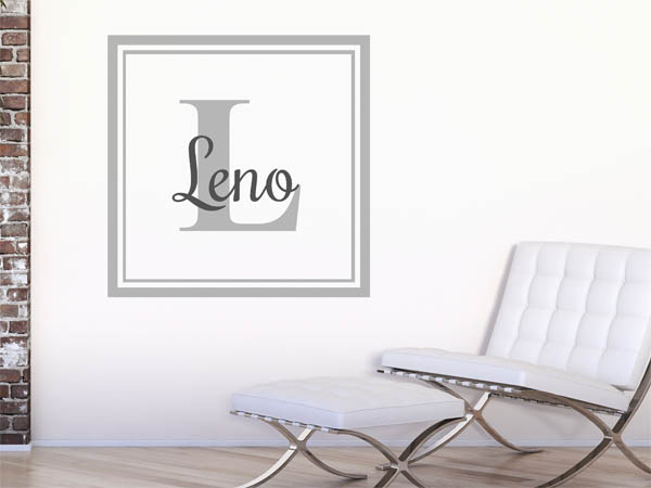 Wandtattoo Leno als eckiges Monogramm