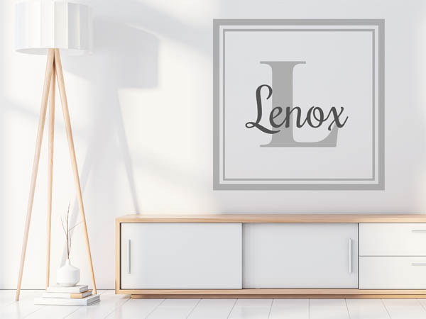 Wandtattoo Lenox als eckiges Monogramm