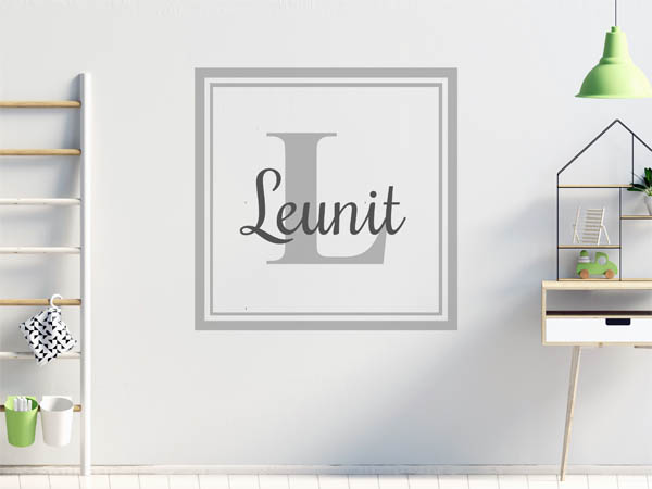 Wandtattoo Leunit als eckiges Monogramm