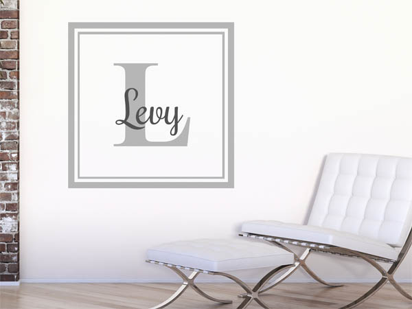 Wandtattoo Levy als eckiges Monogramm