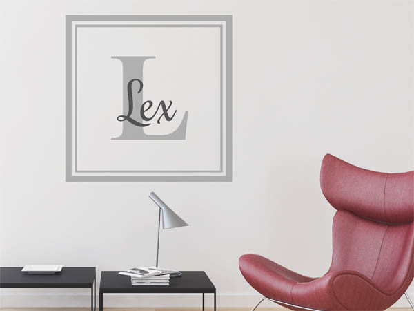 Wandtattoo Lex als eckiges Monogramm