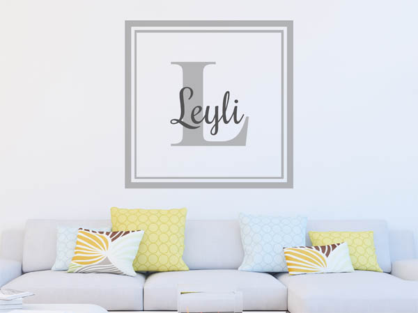 Wandtattoo Leyli als eckiges Monogramm