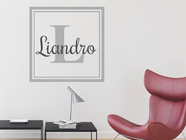 Wandtattoo Liandro als eckiges Monogramm