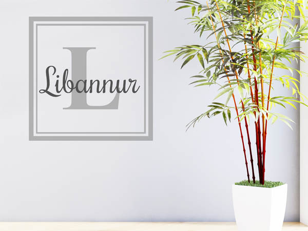 Wandtattoo Libannur als eckiges Monogramm