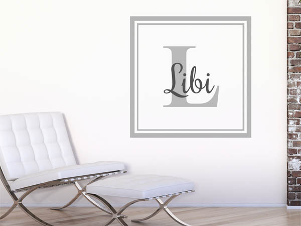 Wandtattoo Libi als eckiges Monogramm