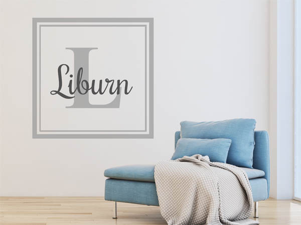 Wandtattoo Liburn als eckiges Monogramm