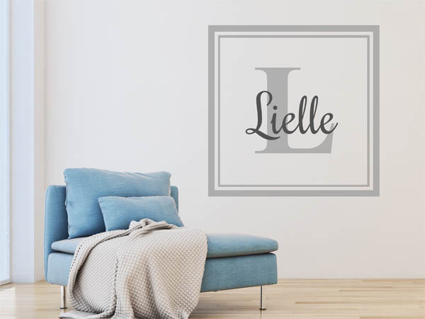 Wandtattoo Lielle als eckiges Monogramm