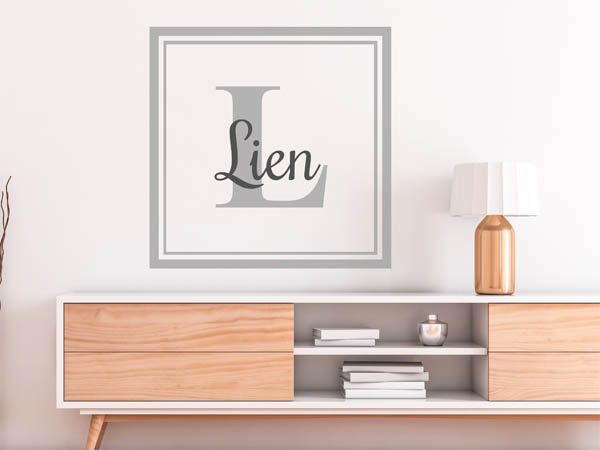 Wandtattoo Lien als eckiges Monogramm