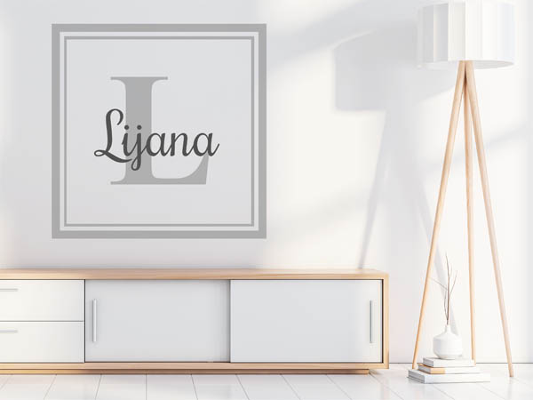 Wandtattoo Lijana als eckiges Monogramm