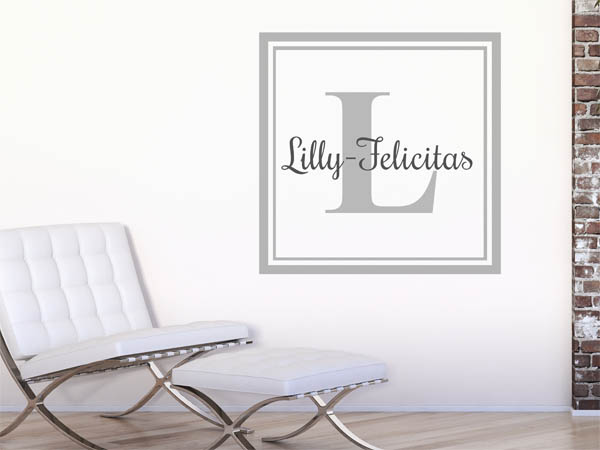 Wandtattoo Lilly-Felicitas als eckiges Monogramm