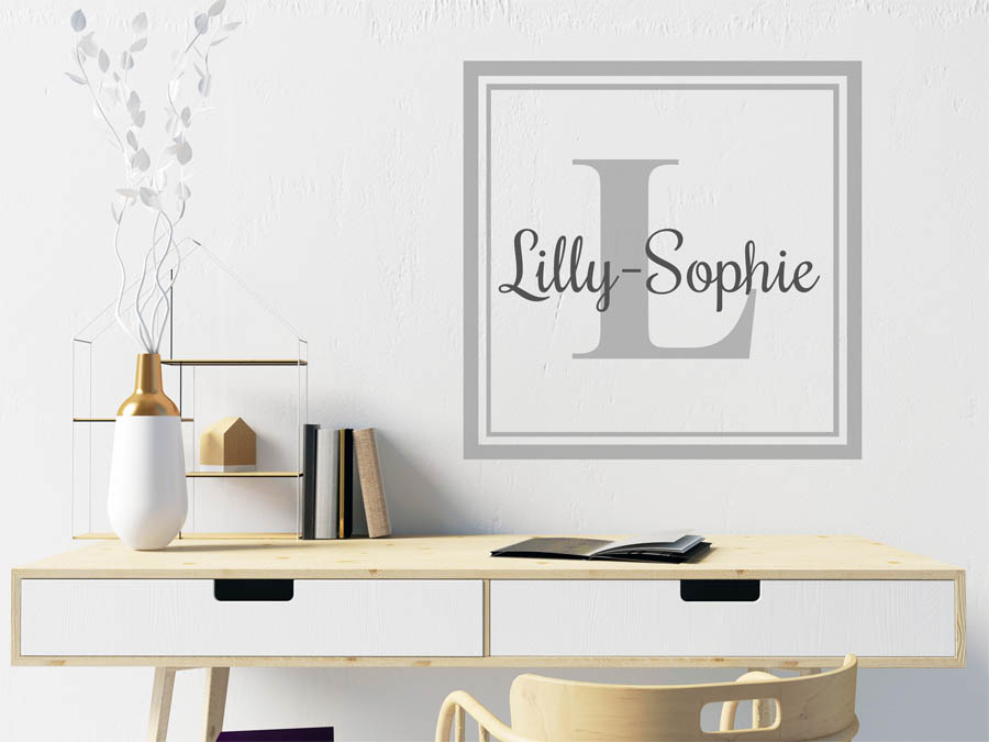 Wandtattoo Lilly-Sophie als Namensschild, Monogramm oder verschnörkelte  Schrift