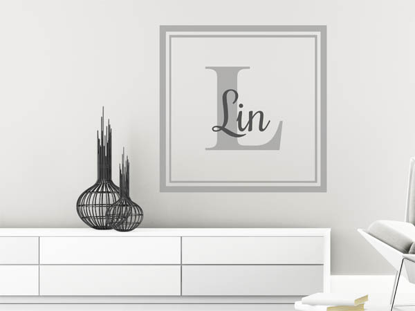 Wandtattoo Lin als eckiges Monogramm