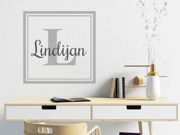 Wandtattoo Lindijan als eckiges Monogramm