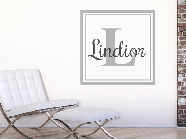 Wandtattoo Lindior als eckiges Monogramm