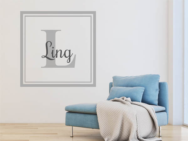Wandtattoo Ling als eckiges Monogramm