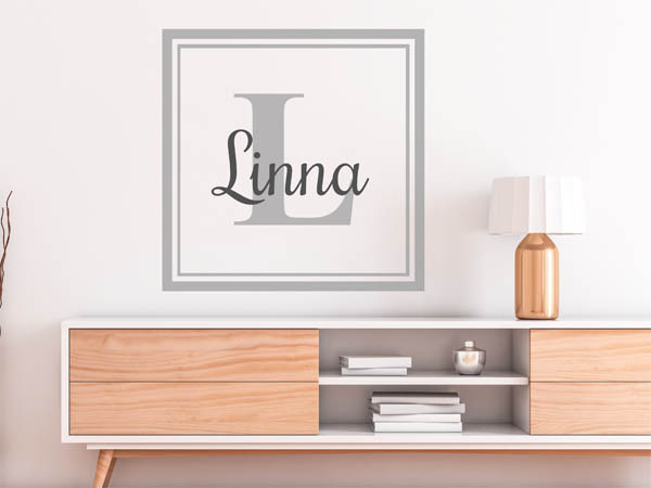 Wandtattoo Linna als eckiges Monogramm