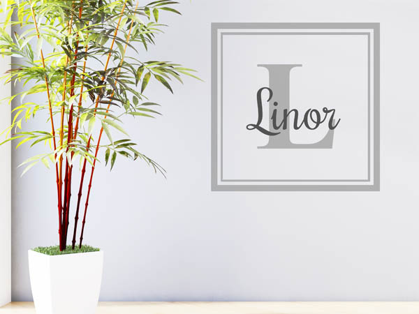 Wandtattoo Linor als eckiges Monogramm