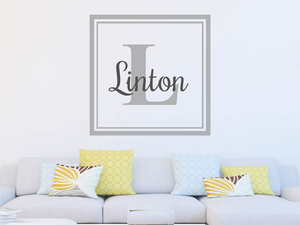 Wandtattoo Linton als eckiges Monogramm