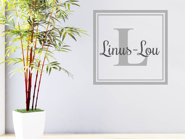 Wandtattoo Linus-Lou als eckiges Monogramm