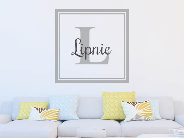 Wandtattoo Lipnie als eckiges Monogramm