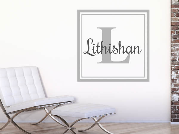 Wandtattoo Lithishan als eckiges Monogramm