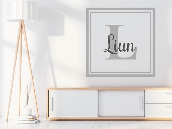 Wandtattoo Liun als eckiges Monogramm