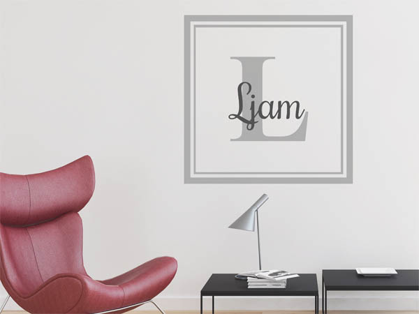 Wandtattoo Ljam als eckiges Monogramm