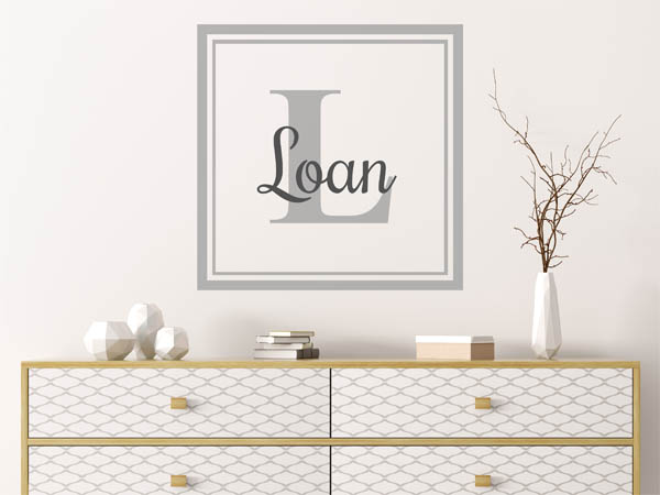 Wandtattoo Loan als eckiges Monogramm