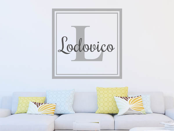 Wandtattoo Lodovico als eckiges Monogramm