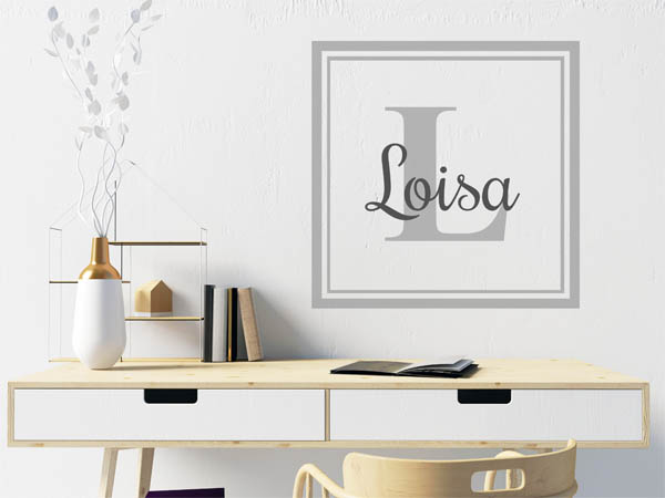 Wandtattoo Loisa als eckiges Monogramm