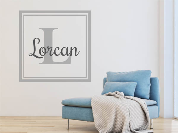 Wandtattoo Lorcan als eckiges Monogramm