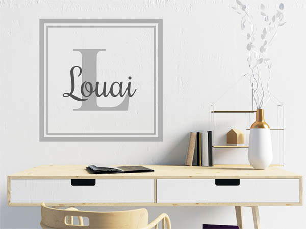 Wandtattoo Louai als eckiges Monogramm