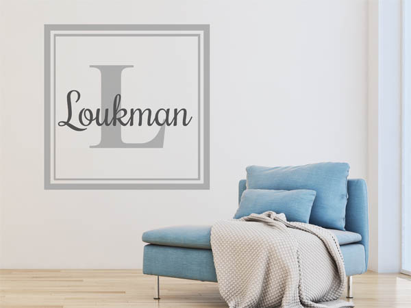 Wandtattoo Loukman als eckiges Monogramm