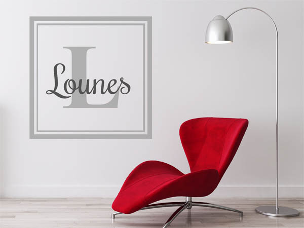 Wandtattoo Lounes als eckiges Monogramm