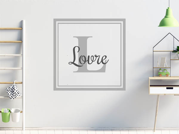 Wandtattoo Lovre als eckiges Monogramm