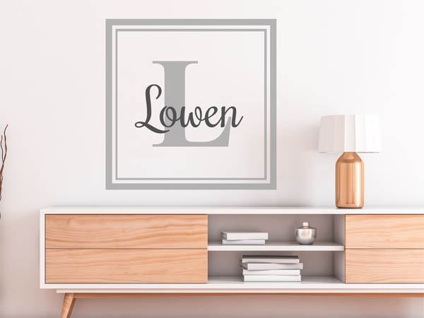 Wandtattoo Lowen als eckiges Monogramm