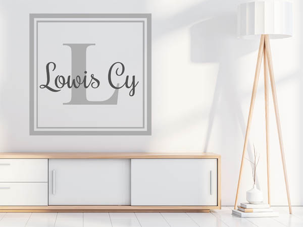 Wandtattoo Lowis Cy als eckiges Monogramm
