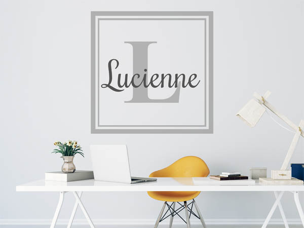 Wandtattoo Lucienne als eckiges Monogramm
