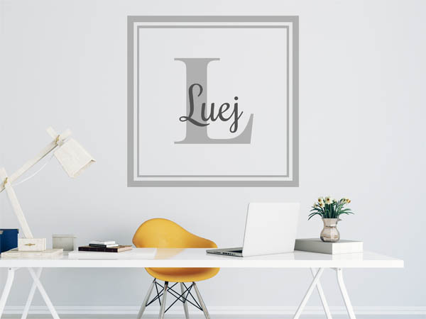 Wandtattoo Luej als eckiges Monogramm