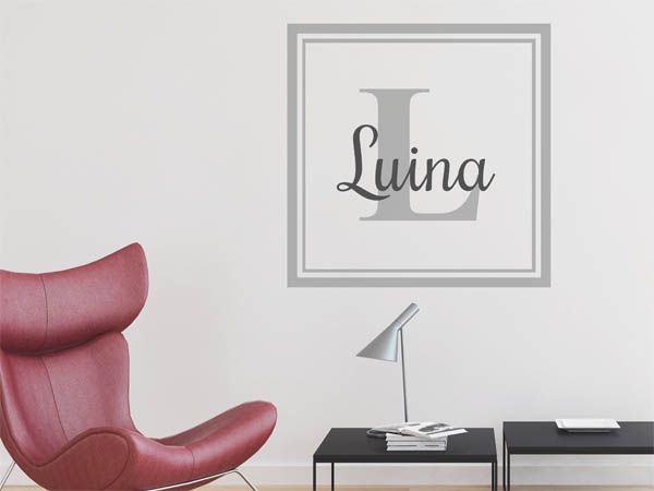 Wandtattoo Luina als eckiges Monogramm
