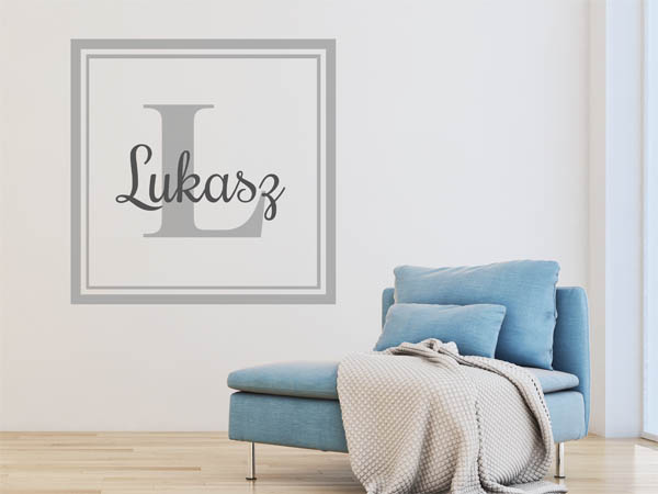 Wandtattoo Lukasz als eckiges Monogramm