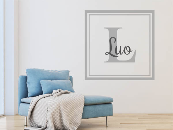 Wandtattoo Luo als eckiges Monogramm