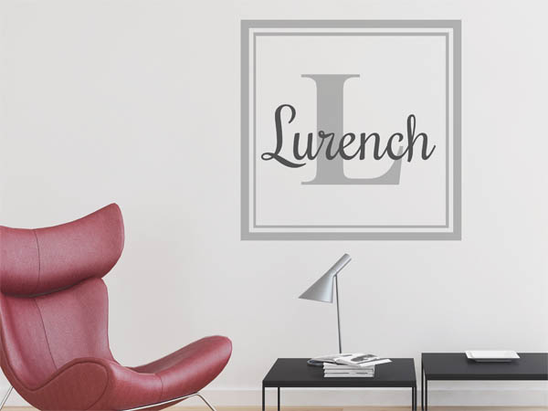 Wandtattoo Lurench als eckiges Monogramm