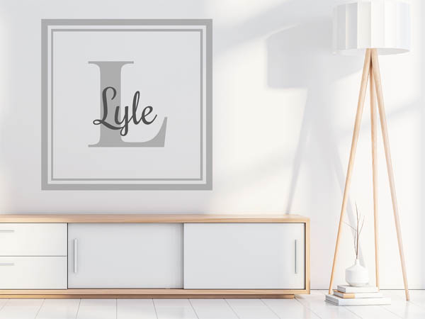 Wandtattoo Lyle als eckiges Monogramm