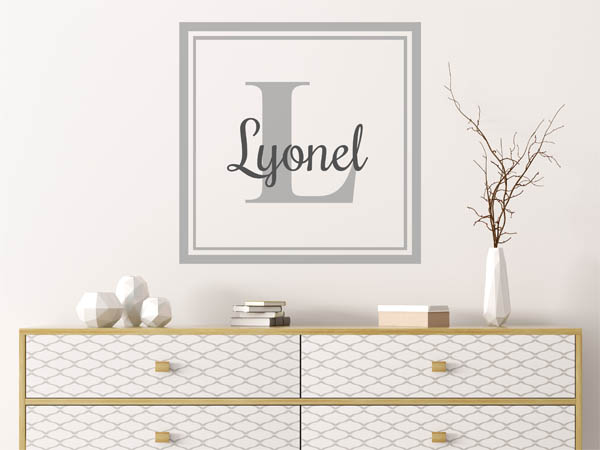 Wandtattoo Lyonel als eckiges Monogramm