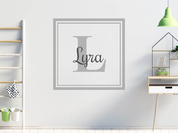 Wandtattoo Lyra als eckiges Monogramm