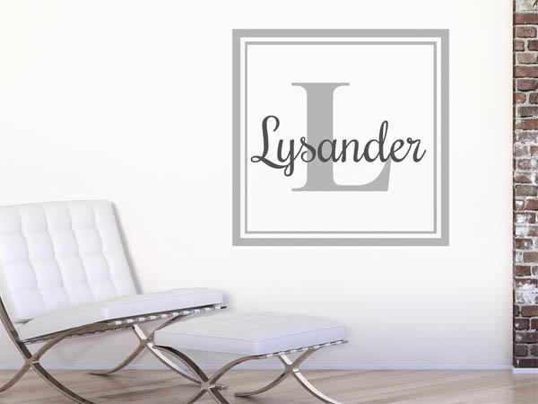 Wandtattoo Lysander als eckiges Monogramm